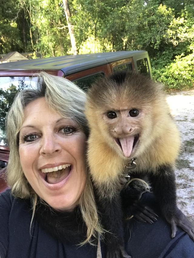 Christin With Monkey